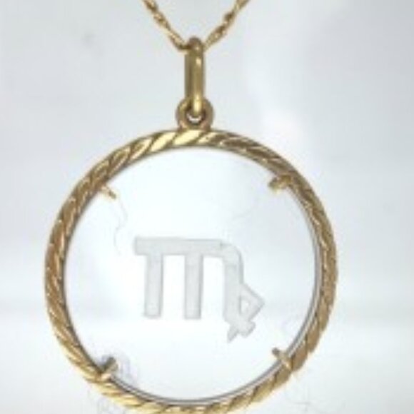 SCORPIO ZODIAC Other - 18k Yellow Gold Scorpio Zodiac Disc Pendant